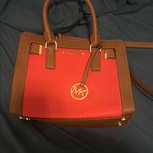 Michael Kors Red and Brown Women's Bag